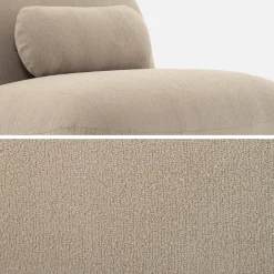 Draaiende fauteuil 360° met gestructureerde bouclette en metaal