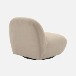 Draaiende fauteuil 360° met gestructureerde bouclette en metaal