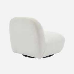 Draaiende fauteuil 360° met gestructureerde bouclette en metaal