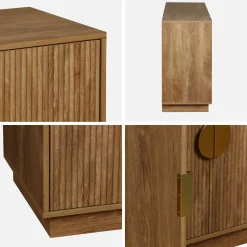 Dressoir 4 deuren gegroefd mangohouteffect 160cm