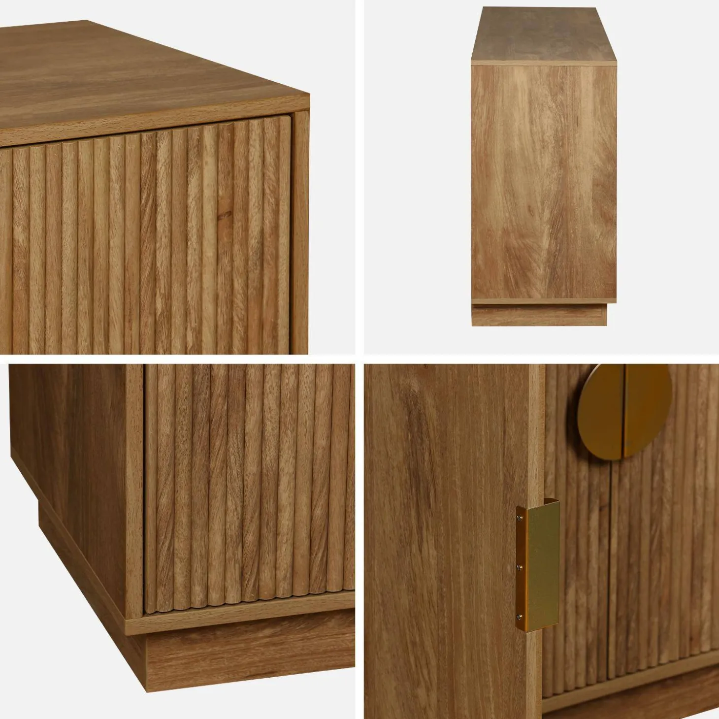 Dressoir 4 deuren gegroefd mangohouteffect 160cm