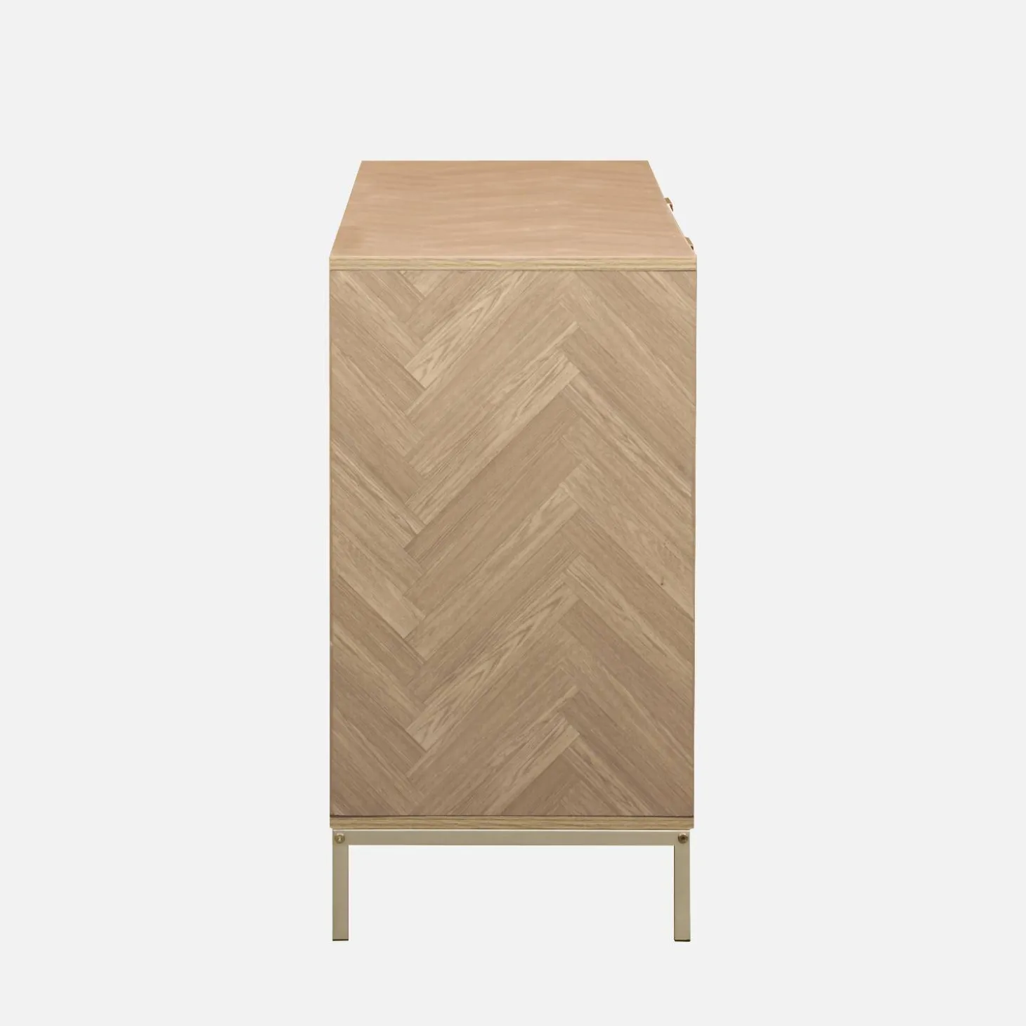Dressoir 2 deuren 3 lades houtdecor visgraatmotief 160cm