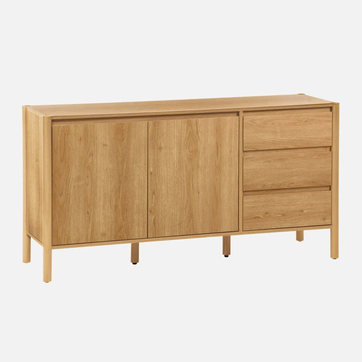 Dressoir houteffect 2 deuren 3 lades 150cm