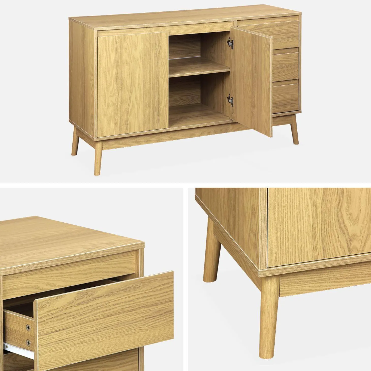 Dressoir met 2 deuren en 3 lades 120cm
