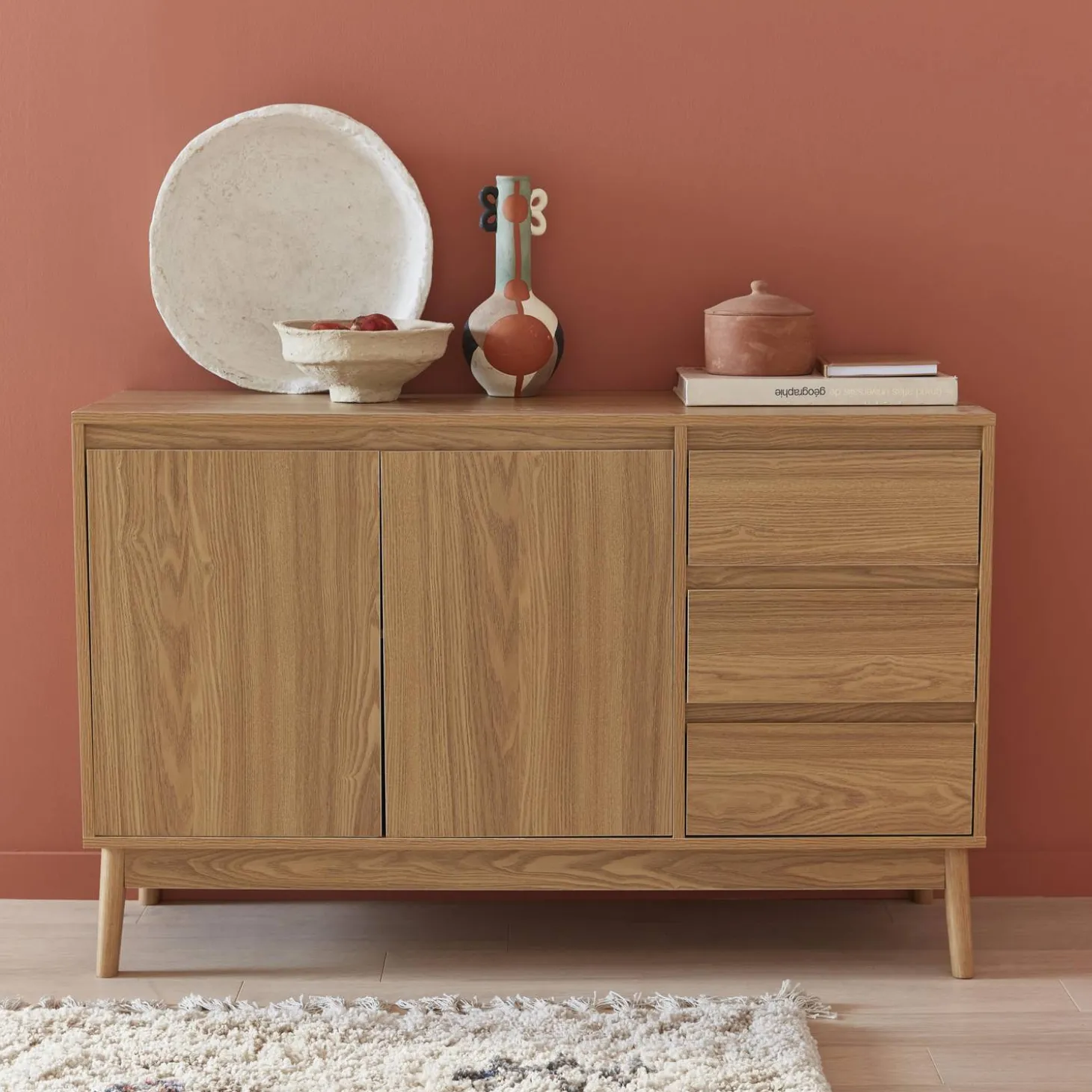 Dressoir met 2 deuren en 3 lades 120cm
