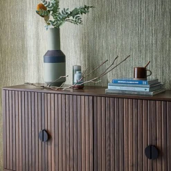 Dressoir met 4 deuren gegroefd houteffect 157,5cm