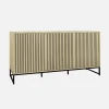 Dressoir met 3 deuren gegroefd houteffect en metaal 160cm