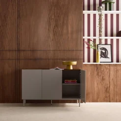 Dressoir met 3 deuren metaal en houtdecor 120cm
