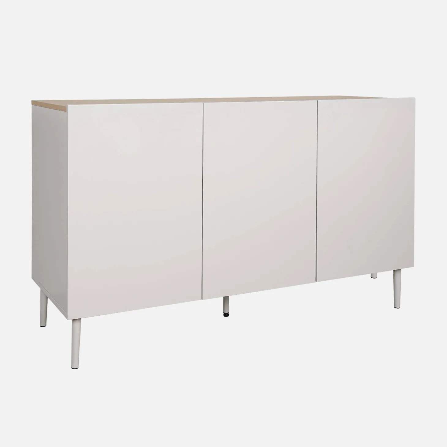 Dressoir met 3 deuren metaal en houtdecor 120cm