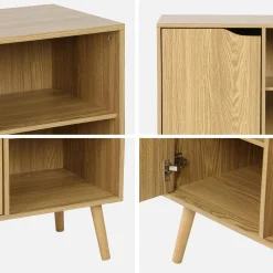 Dressoir met 1 deur en plank houtdecor 80cm