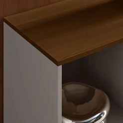 Dressoir met 1 deur metaal en houtdecor 80cm