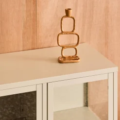 Dressoir met vitrine 3 deuren gehard glas en staal 100cm