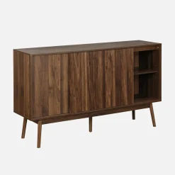 Dressoir 2 schuifdeuren houtdecor deels gegroefd 150cm