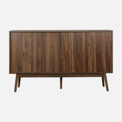 Dressoir 2 schuifdeuren houtdecor deels gegroefd 150cm