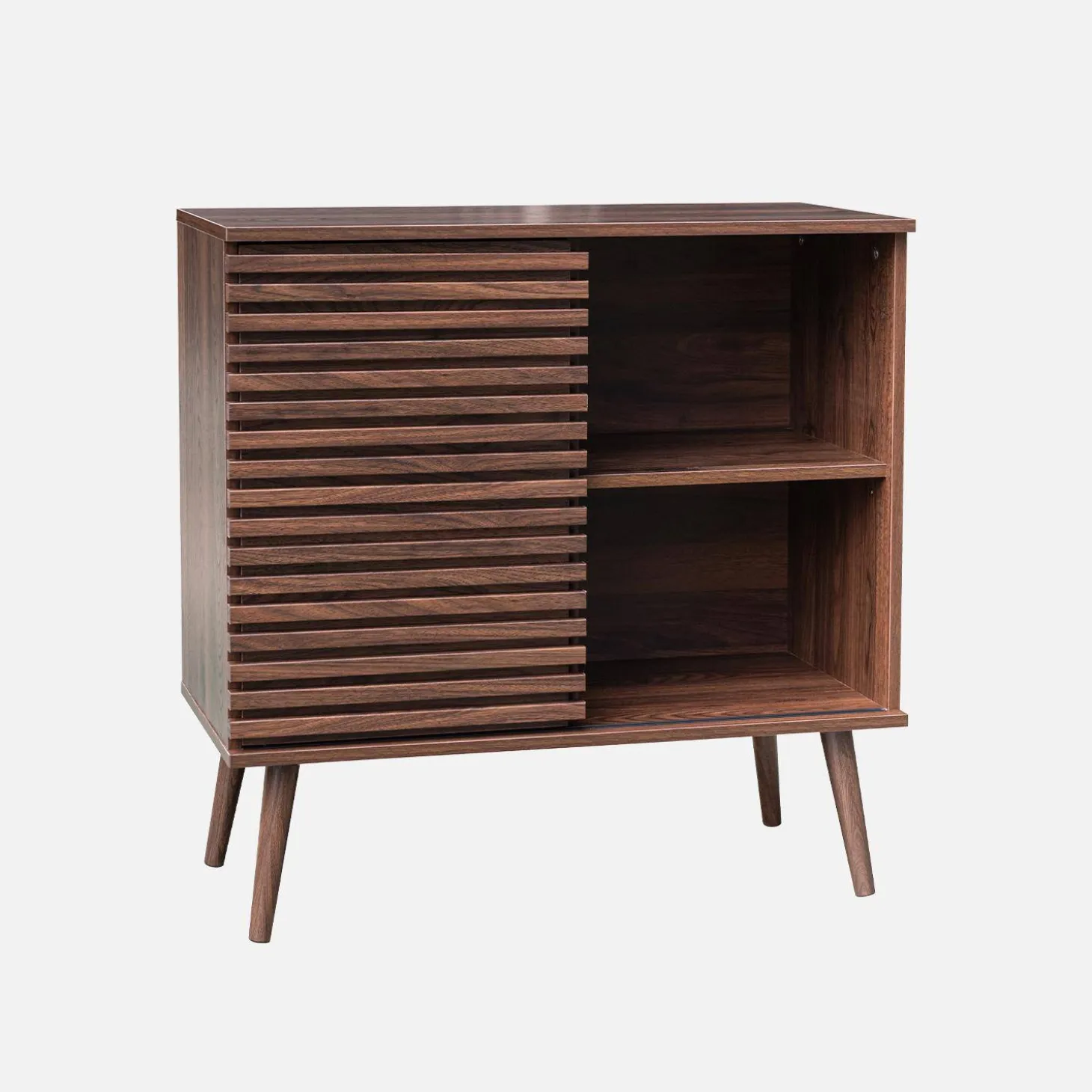 Dressoir 1 schuifdeur en plank gegroefde houtlook 80cm