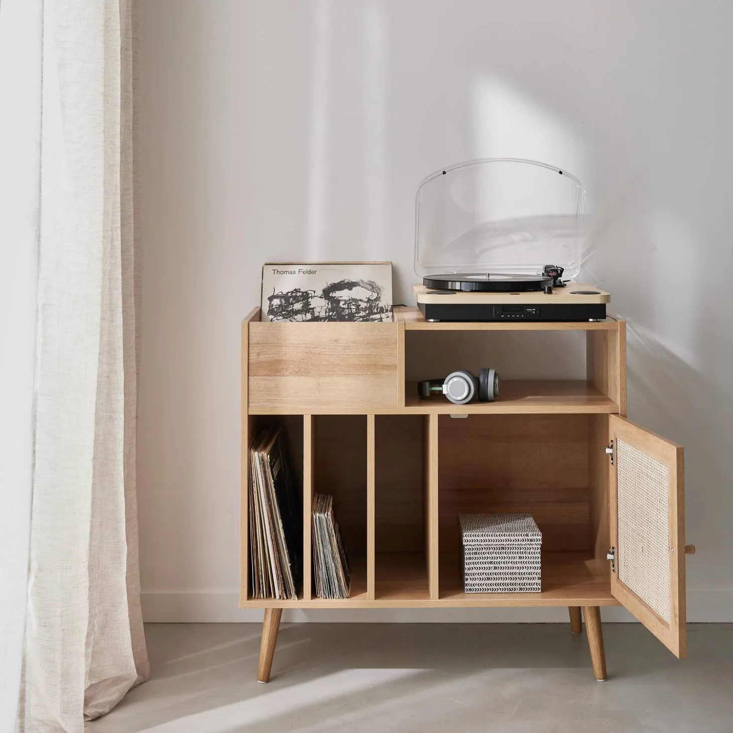 Dressoir voor vinylplaten, B 83 x D 39 x H 77cm