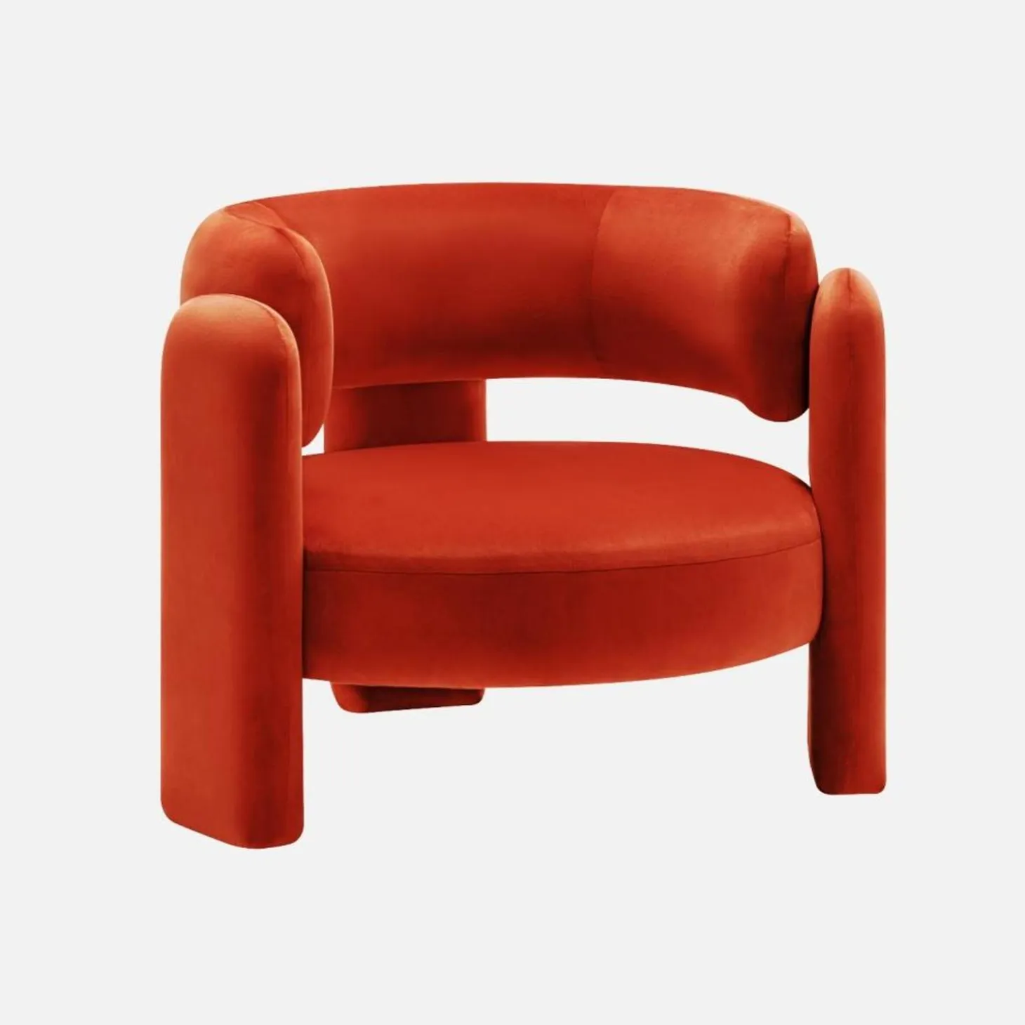 Driepoot fauteuil in fluweel