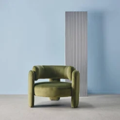 Driepoot fauteuil in fluweel