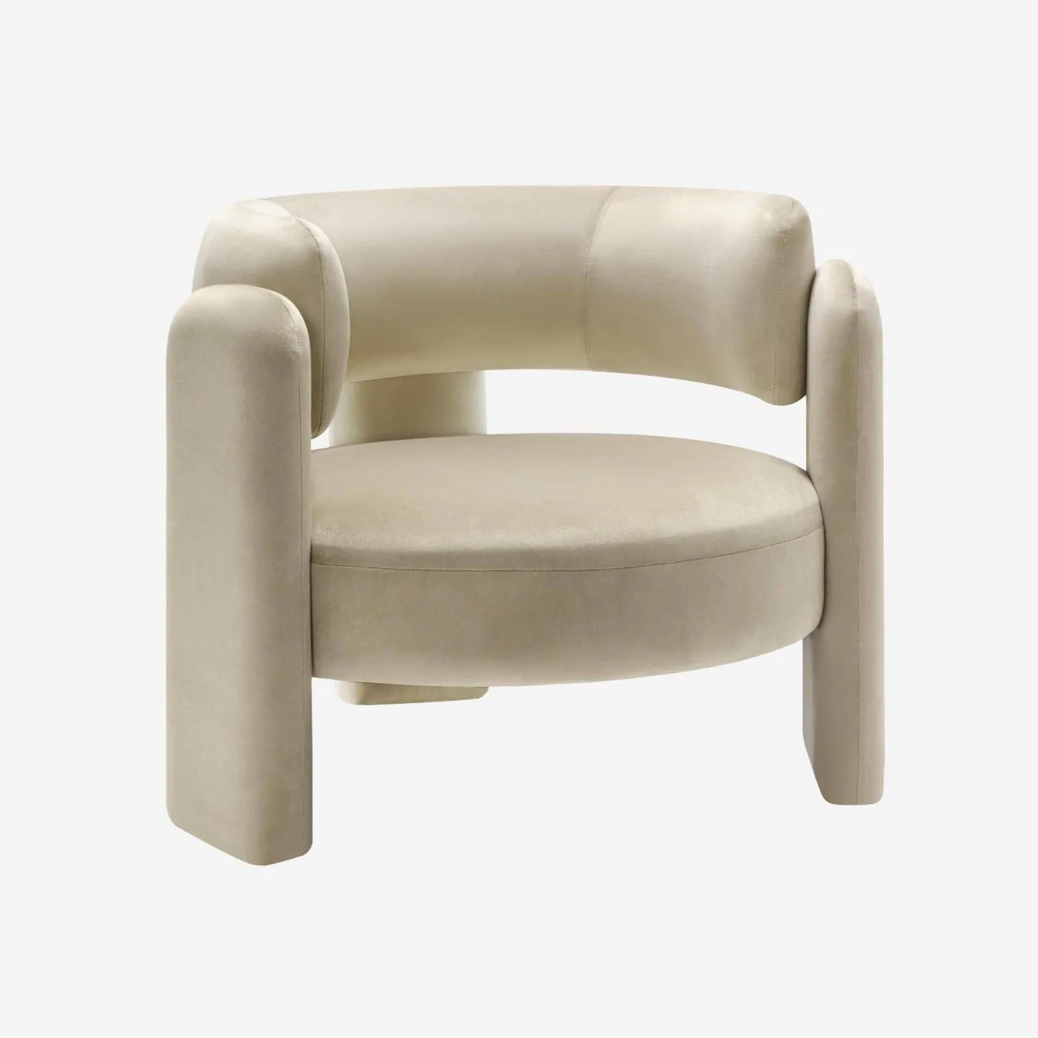 Driepoot fauteuil in fluweel