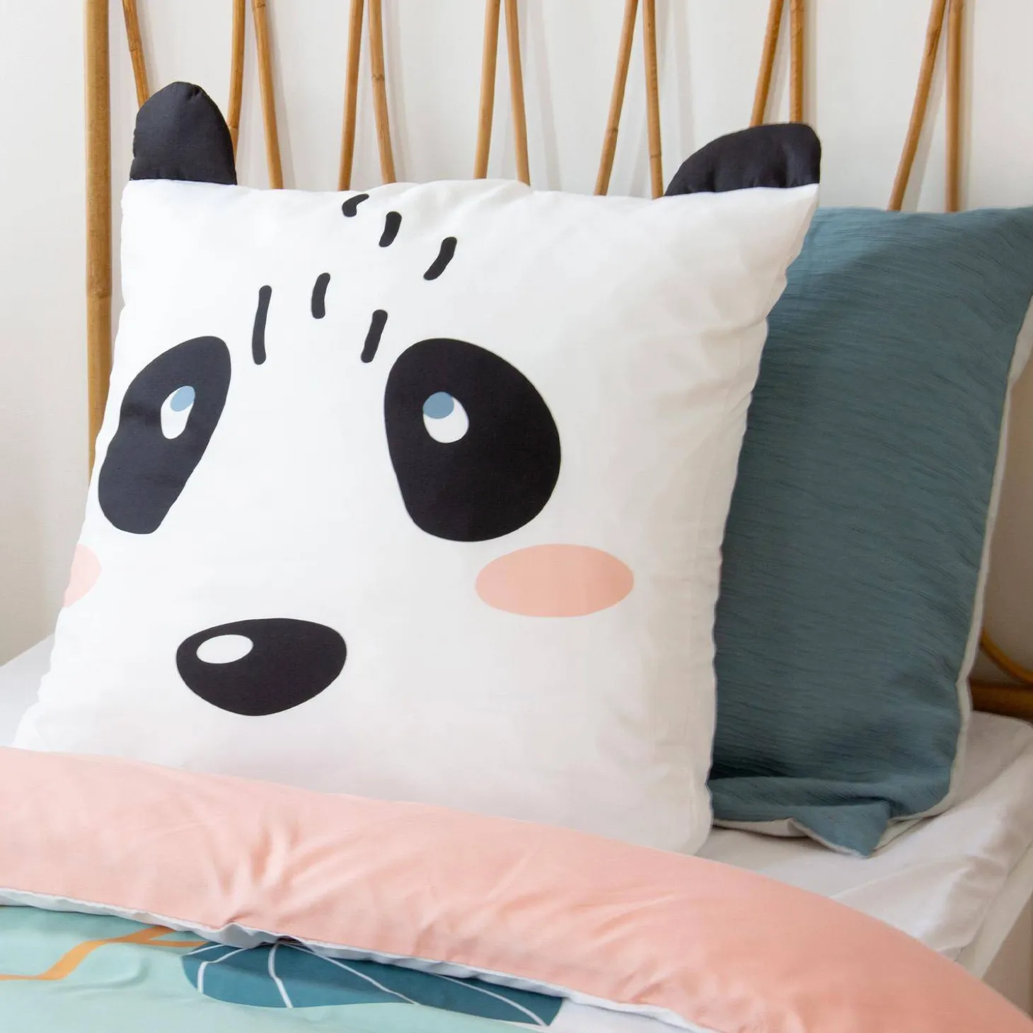 Eenpersoons beddengoedset met pandaprint omkeerbaar microvezel
