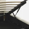 Eenpersoonsbed 90x190cm met opbergbox lattenbodem en hoofdbord in getextureerde bouclé
