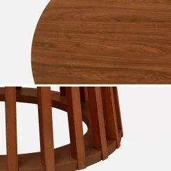Eettafel met houteffect, sparrenhouten poten, 4 zitplaatsen