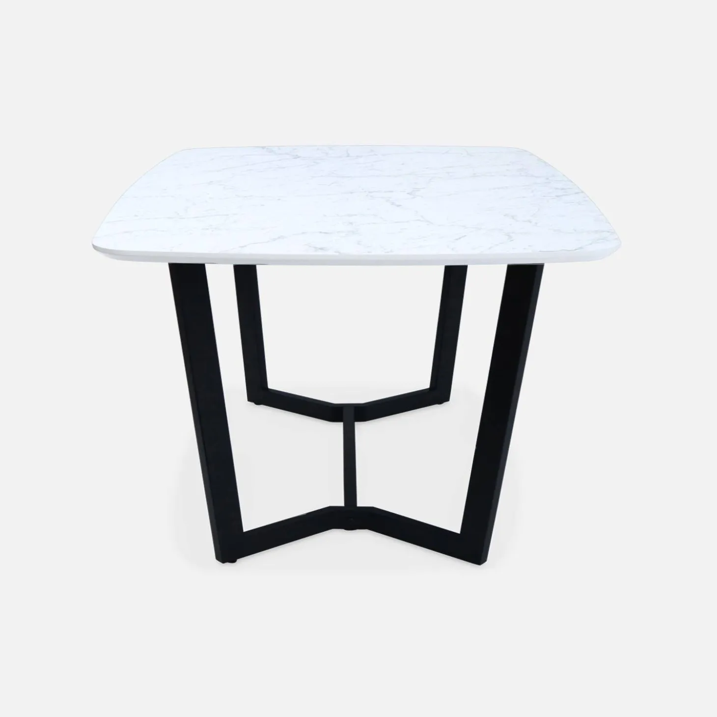 Eettafel met marmereffect, metalen poten, 4 tot 6 zitplaatsen