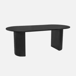 Eettafel ovaal voor 6-8 personen rubberhout en eikenfineer