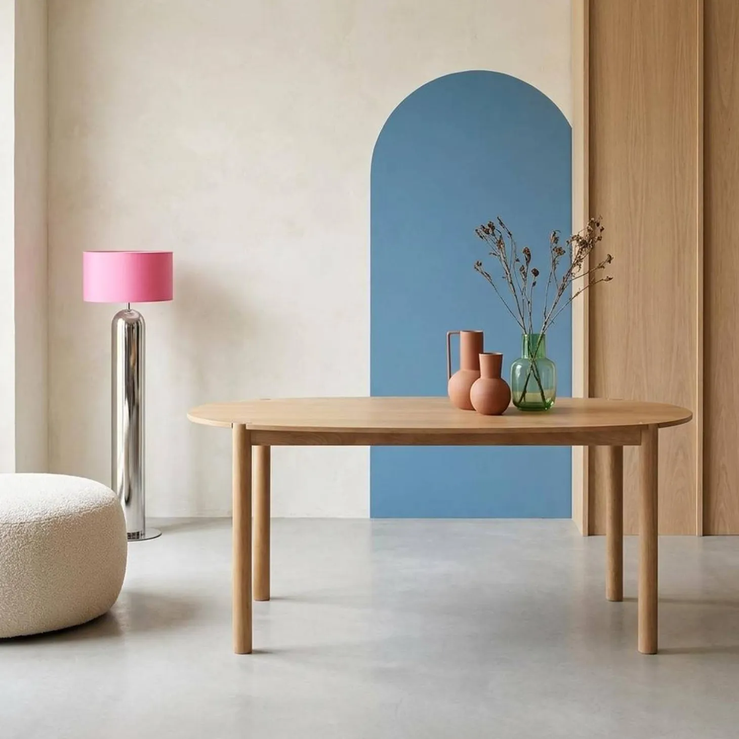 Eettafel ovaal voor 6 personen van rubberhout