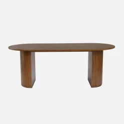Eettafel ovaal voor 6-8 personen rubberhout en eikenfineer