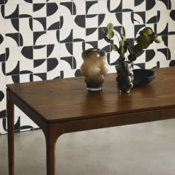 Eettafel rechthoekig rubberhout en essenfineer 8 plaatsen