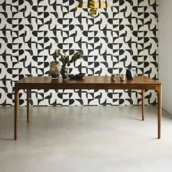Eettafel rechthoekig rubberhout en essenfineer 8 plaatsen