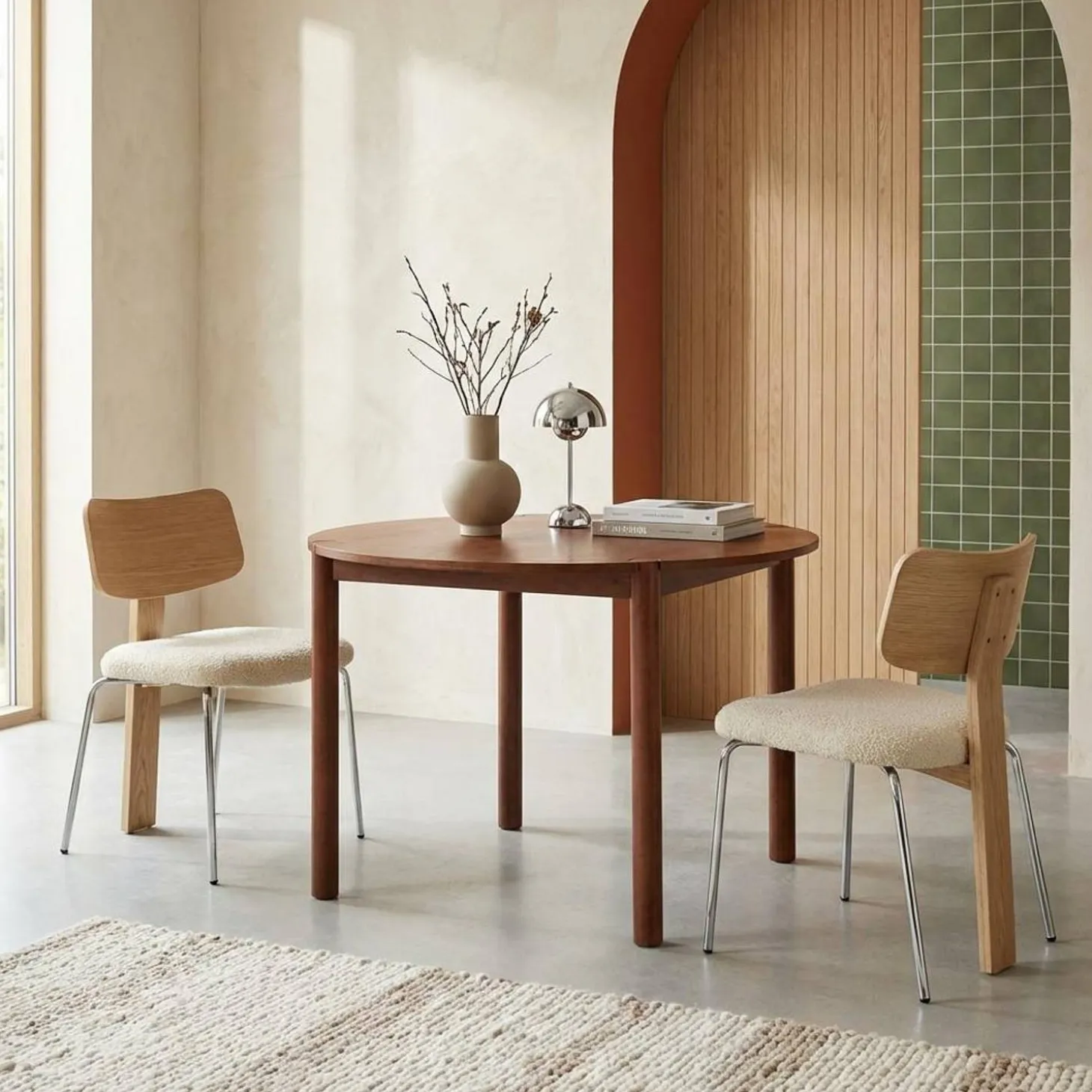 Eettafel rond voor 4 personen rubberhout