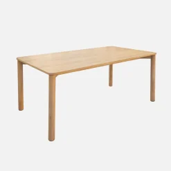 Eettafel rubberhout en eikenfineer rechthoekig 6 plaatsen