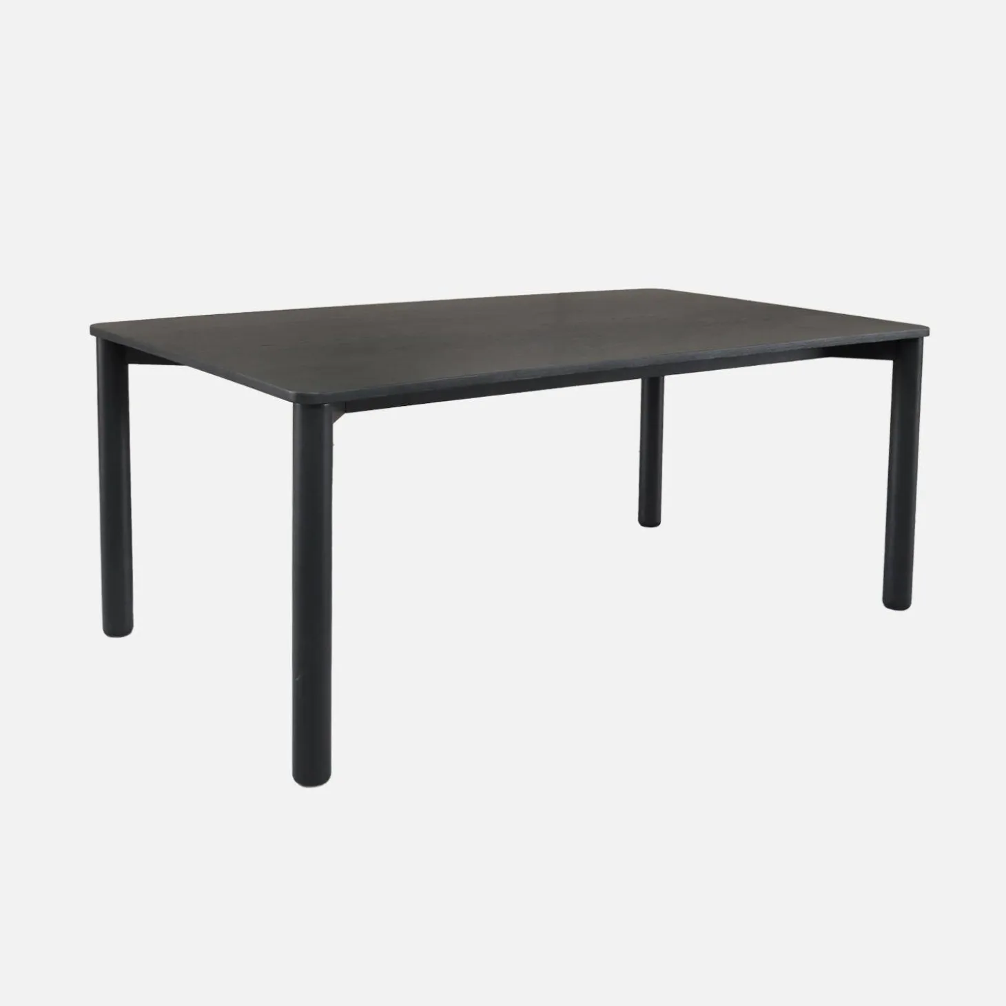 Eettafel rubberhout en eikenfineer rechthoekig 6 plaatsen