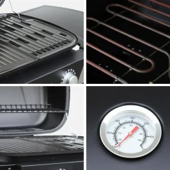 Elektrische barbecue 2 branders, geëmailleerd staal 2300 W