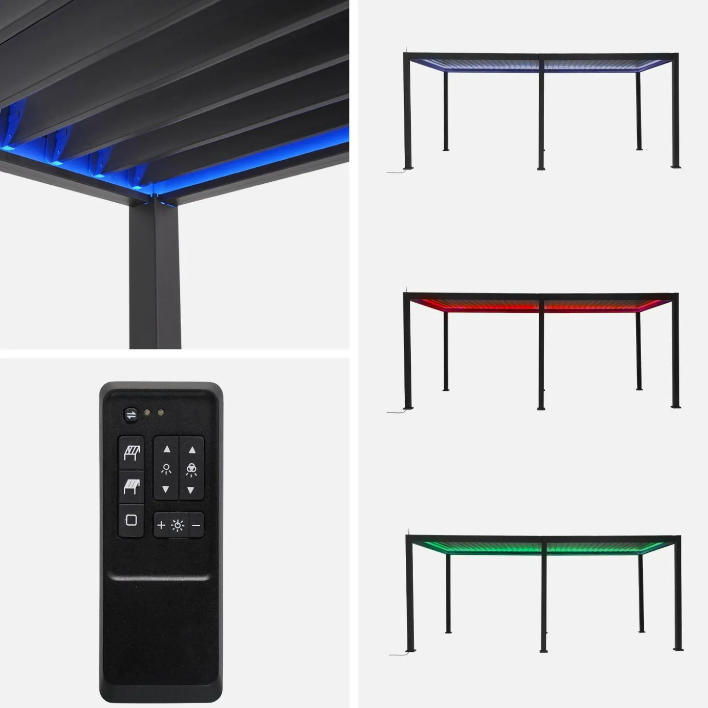 Elektrische pergola met lamellendak 6x3m met LED-verlichting