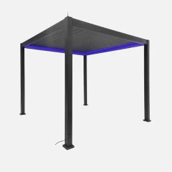 Elektrische pergola met lamellendak 3x3m met LED-verlichting