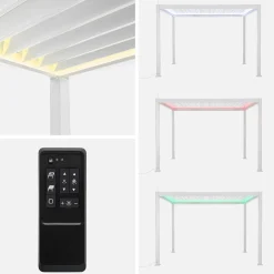 Elektrische pergola met lamellendak 4x3m met LED-verlichting