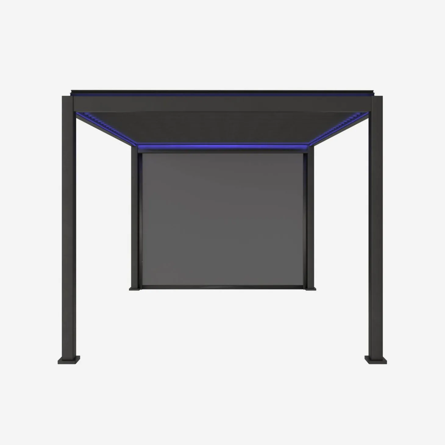 Elektrische pergola met lamellendak 4x3m met LED-verlichting en 1 zonnescherm 3m