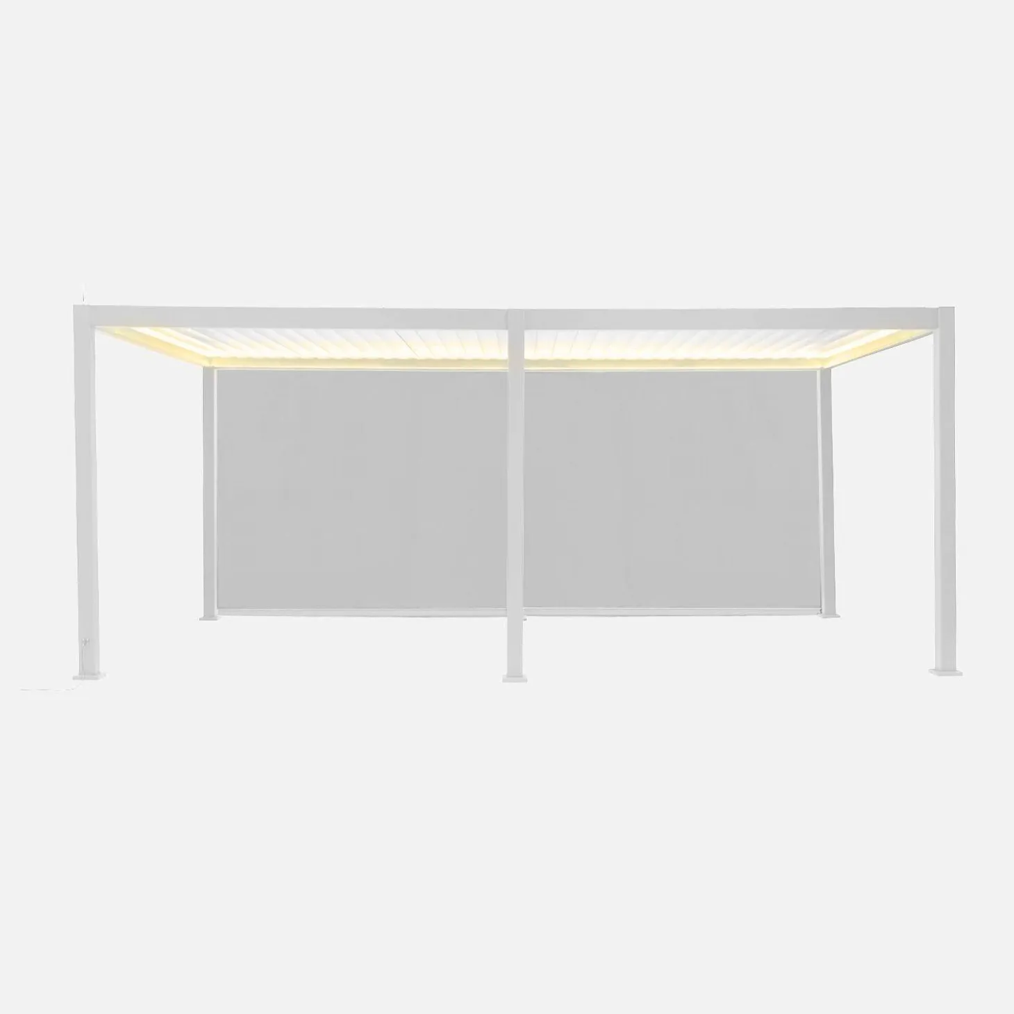 Elektrische pergola met lamellendak 6x3m met LED-verlichting en 2 zonneschermen 3m