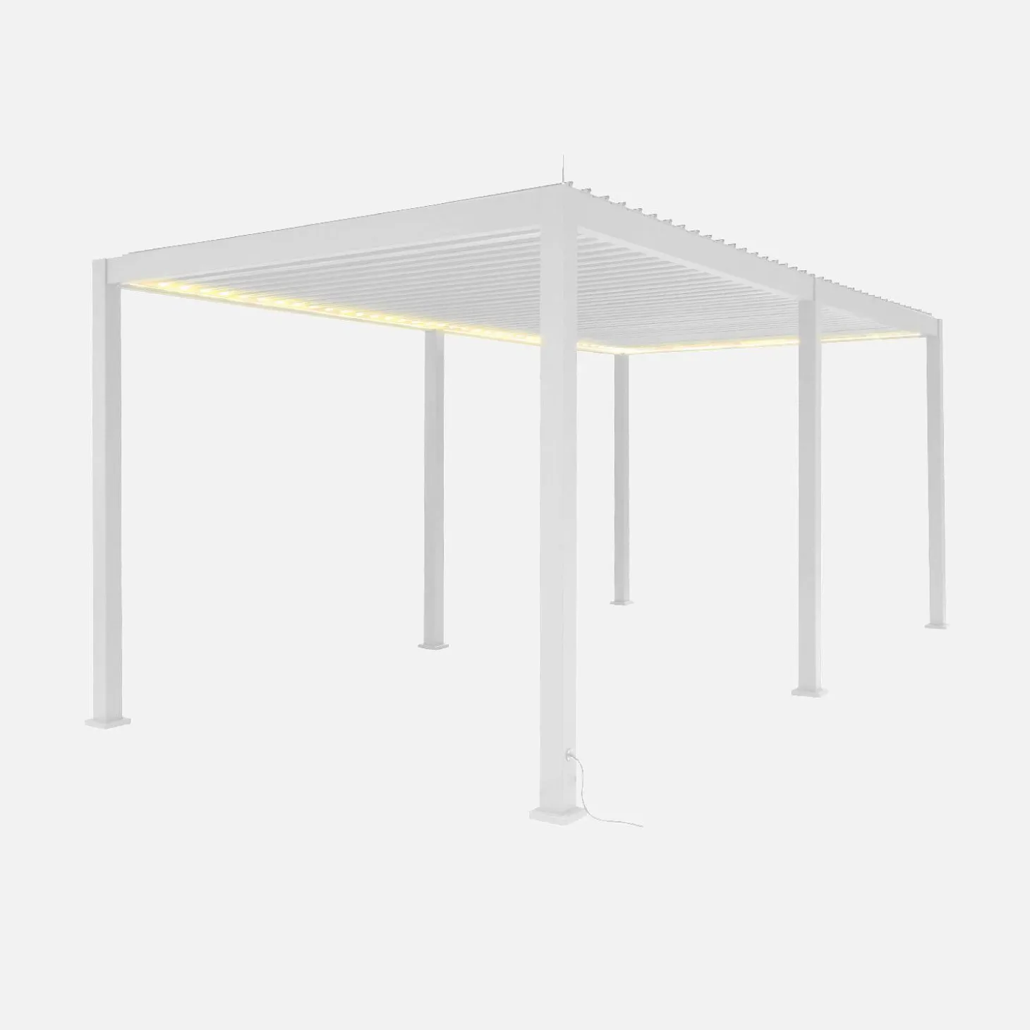 Elektrische pergola met lamellendak 6x3m met LED-verlichting en 2 zonneschermen 3m