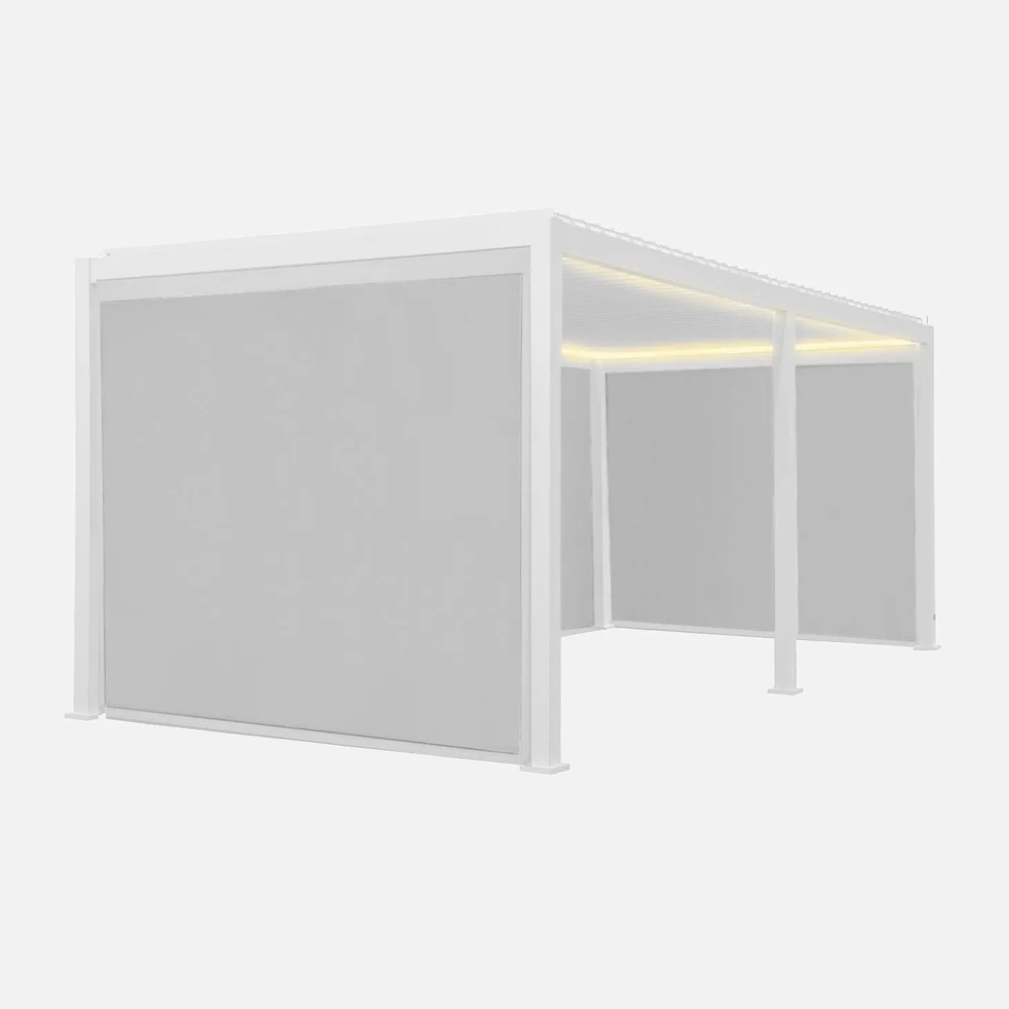 Elektrische pergola met lamellendak 6x3m met LED-verlichting en 4 zonneschermen 3m