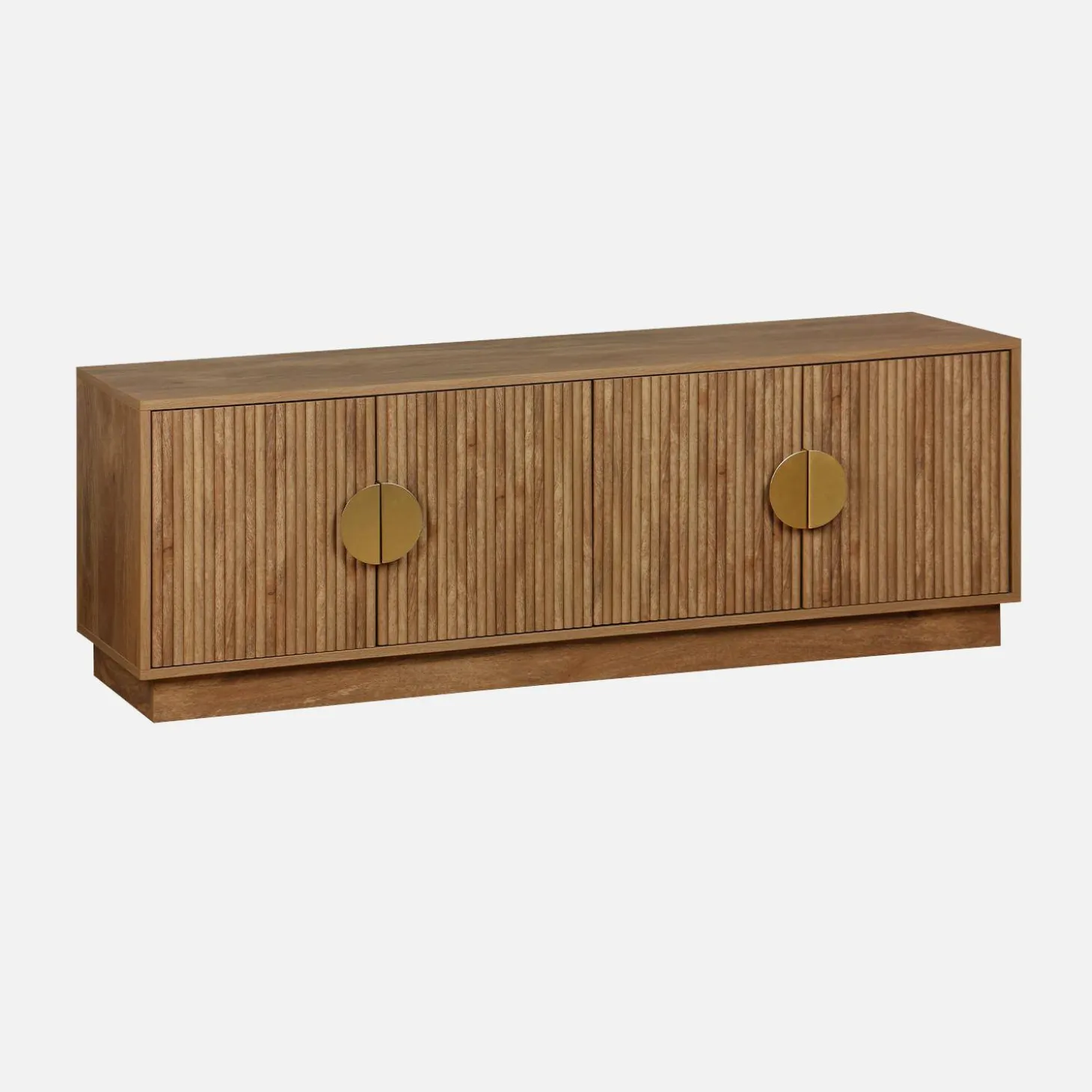 Exotisch 4-deurs TV-meubel met mangohoutmotief 140cm