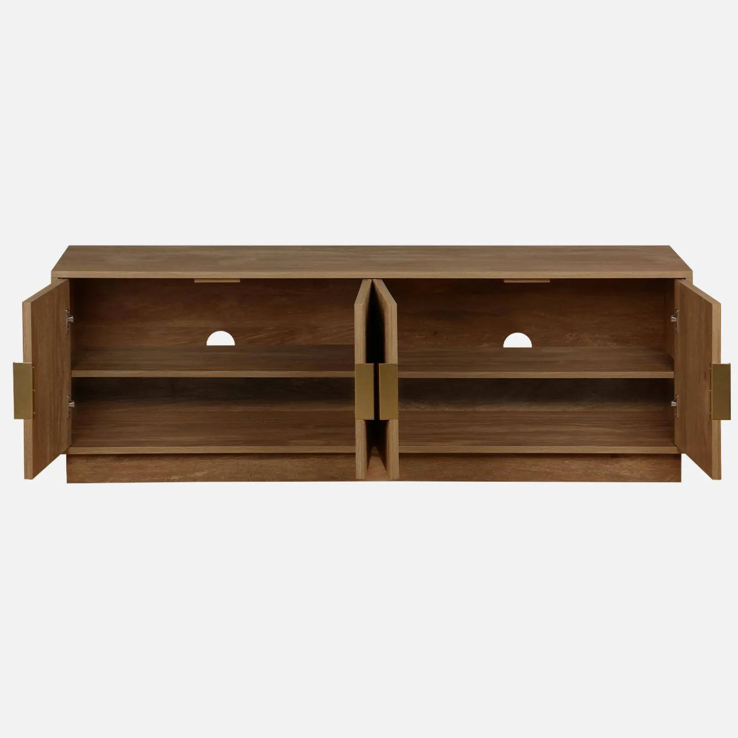 Exotisch 4-deurs TV-meubel met mangohoutmotief 140cm