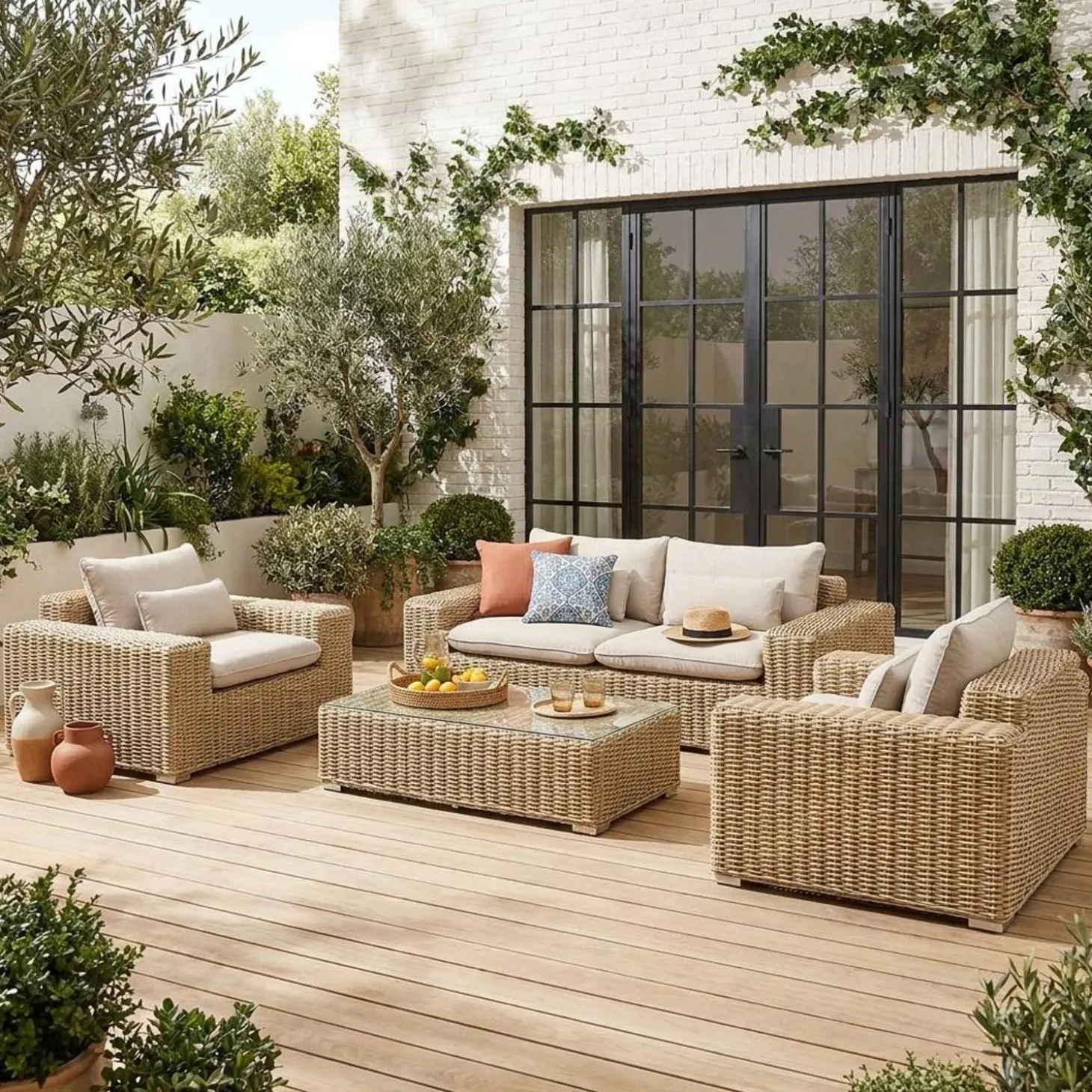 Extra grote wicker loungeset