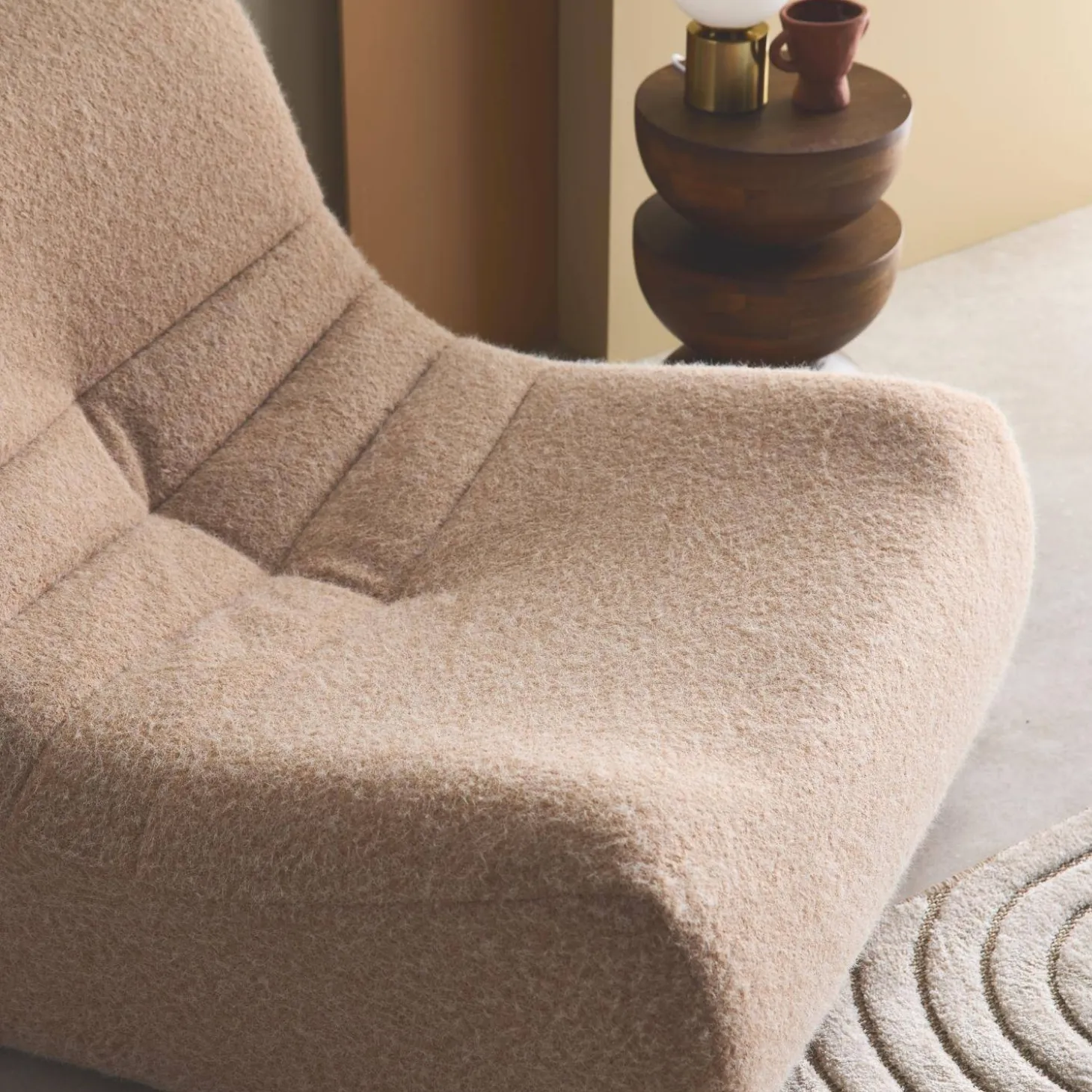 Fauteuil alpaca-effect stof 1 zitplaats