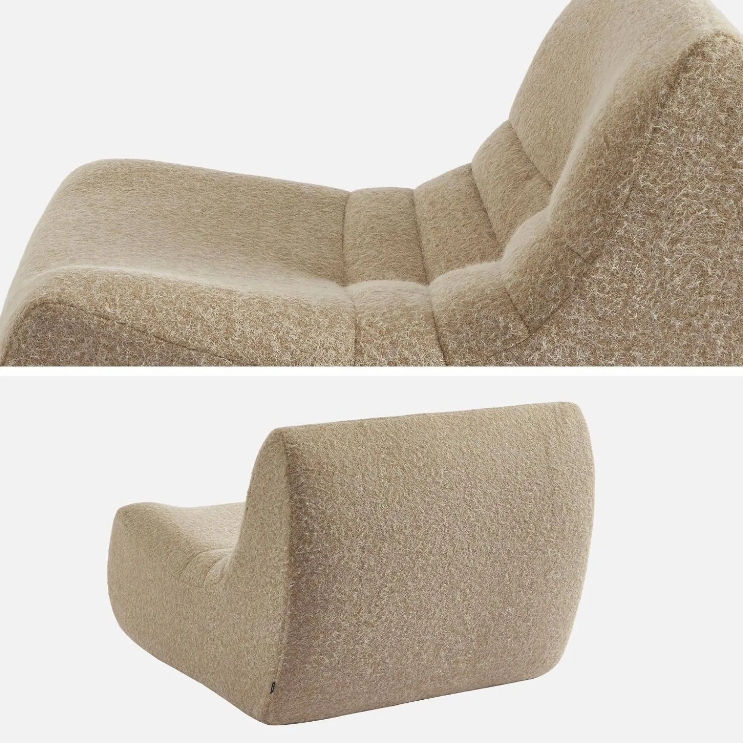 Fauteuil alpaca-effect stof 1 zitplaats
