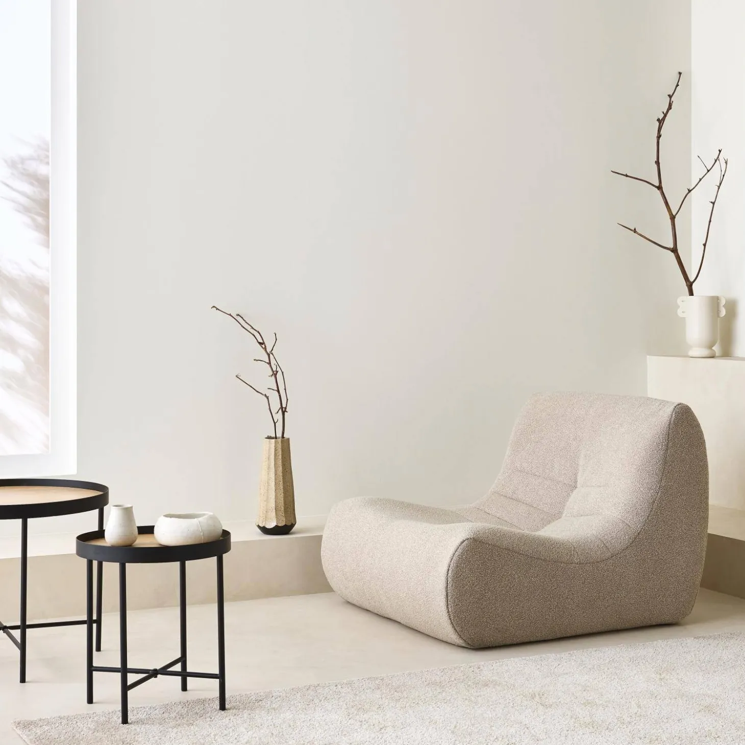 Fauteuil boucléstof Sokol 1 zitplaats