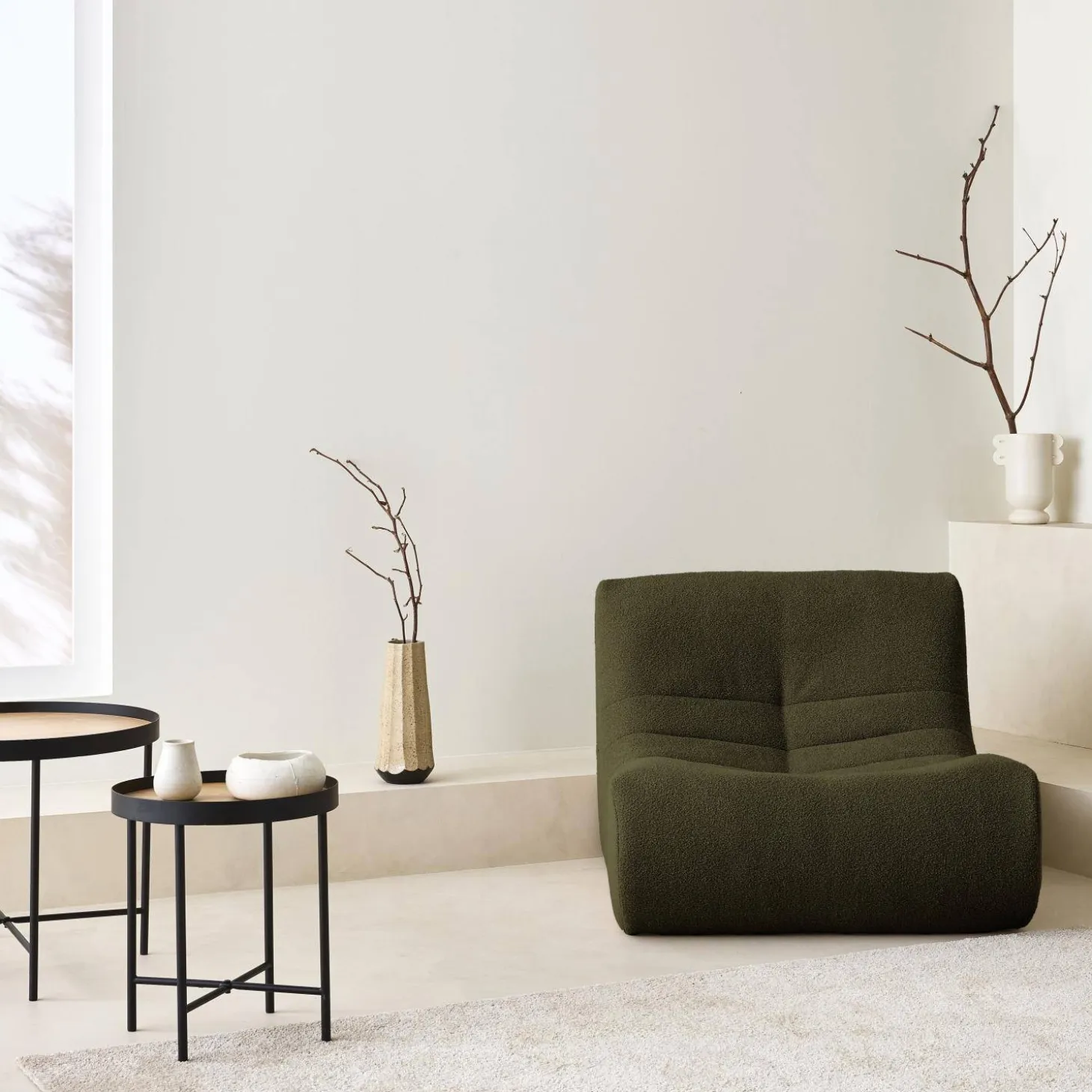 Fauteuil boucléstof Sokol 1 zitplaats